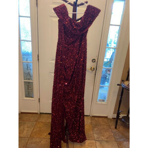 Women's Miss Ord Red Sequin Dress XL